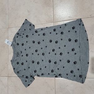 Modern Lux Paw Print Tee Shirt Women's XS